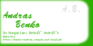 andras benko business card